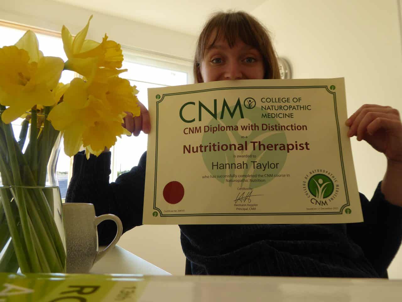 Woman with nutritional therapy qualification college of natural medicine